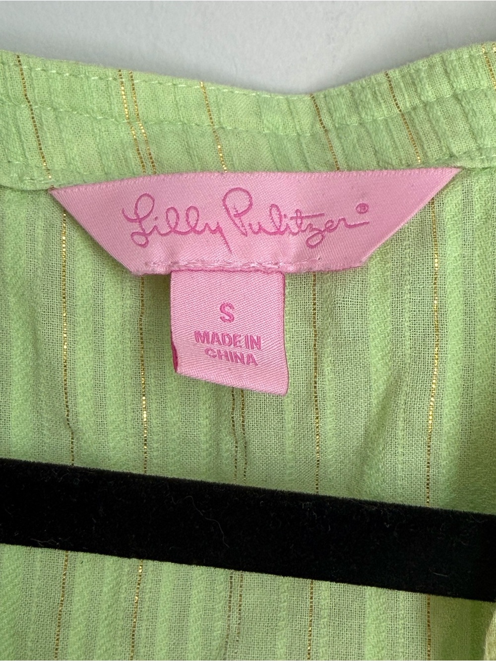 Lilly Pulitzer Lime Green Metallic Stripe Tunic Cover Up Dress Small - Picture 4 of 7